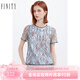 FINITY雪紡上衣女夏裝短袖遮肚子粉色提花洋氣小衫 花色 M
