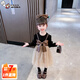 奧特曼童裝女童連衣裙春秋2025新款洋氣兒童裙子女寶寶長(zhǎng)袖假兩件公主裙 黑色 90 建議80-90cm1歲半-2歲