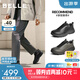 百麗厚底健步鞋男25秋季新款格紋壓花休閑運動(dòng)鞋A2125CM5【預售】 黑色-單里 41 (255mm)