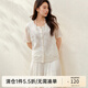 纖莉秀【民族風(fēng)繡花萊賽爾輕薄透氣外套】大碼女裝胖mm2025夏新款1410 米白色 3XL