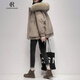 clotho Rennie品牌女裝短款羽絨服女2025冬新款韓版寬松大毛領(lǐng)白鴨絨派克服外套 駝色 M