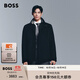 BOSS博斯【90%羊毛】男士寬松短版毛呢混紡大衣 001-黑色 S (46A)