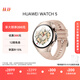 HUAWEI WATCH 5 42mm高端款爍金色904L不銹鋼表殼星云杏素皮復合表帶首創(chuàng  )X-TAP智感窗鴻蒙eSIM通信手表