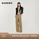 SANDRO女裝時(shí)尚多口袋高腰運(yùn)動風(fēng)工裝褲SFPPA01111 84/卡其色 34