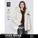 初語(yǔ)90白鴨絨小眾皮帶扣設計連帽羽絨服女2024冬季新款保暖外套 奶白色 L