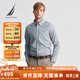 諾帝卡（NAUTICA）【商場(chǎng)同款】男裝春夏新款全棉千鳥(niǎo)格經(jīng)典舒適格紋襯衫男WO4300 深碳灰01C S