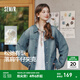 森馬（Semir）牛仔外套女中長(zhǎng)款翻領(lǐng)落肩慵懶風(fēng)上衣2025年春新款寬松顯瘦牛仔衣 牛仔淺黃泥染80331 M 160/84A
