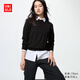 優(yōu)衣庫女裝精紡美利奴羊毛圓領(lǐng)針織衫長(cháng)袖通勤25秋冬新款478330 09 黑色 L /160/88A