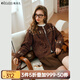 Olrain【曠野美拉德】歐芮兒棕咖毛衣女春裝慵懶風寬松顯瘦針織開衫外套 棕咖色 M