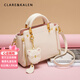 CLAREKALEN輕奢品牌包包女包單肩斜挎手提包貓貓掛飾包情人節生日禮物送女友 米白色