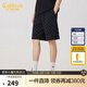 卡賓（CABBEEN）【老花滿(mǎn)印】重磅休閑短褲男2024夏新款寬松運動(dòng)褲潮流五分褲 煤黑色01 L (175) 50/175