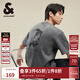 杰克·瓊斯（JACK&JONES）男裝復古簡(jiǎn)約舒適基礎百搭哥特字母飛鳥(niǎo)寬松圓領(lǐng)短袖T恤男 石雕灰E05 M (175)