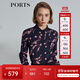 PORTS寶姿 商場同款新品女裝經(jīng)典撞色印花襯衫SL8B032KPS058 丈青 S (4)
