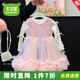 木木屋品牌童裝公主裙女童連衣裙春秋季tutu裙兒童打底衫炫彩生日蓬蓬裙粉色90 尺碼1~2歲【 80-90cm】