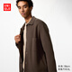 優(yōu)衣庫男裝女裝羅紋襯衫式針織開(kāi)衫毛衣毛衫外套通勤25新款478550 37 栗色 M /170/92A