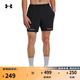 安德瑪（UNDERARMOUR）春夏Project Rock強森男子5英寸訓練運動(dòng)短褲1384217 黑色001 L
