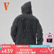 VLONE大logo系列 背面貼布字母刺繡連帽開衫拉鏈衛(wèi)衣 男女同款 VLZH25001黑色 XL