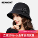 卡蒙（Kenmont）女士帽子冬季時(shí)尚潮英倫復古盆帽蝴蝶結小禮帽秋冬大檐帽氈帽2593 黑色 可調節(57cm)