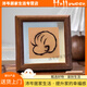 翰扎寶寶滿(mǎn)月手足印泥胎毛紀念品相框胎毛紀念品自制嬰兒胎發(fā)收藏盒di 【送制作材料包】4寸胡桃木色牛皮底色娃娃頭