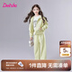 笛莎（DEESHA）童裝兒童女童套裝2025春季新款中大童寬松休閑運動針織套裝 淺豆綠 130