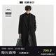 伯爵卓爾【墊肩設(shè)計(jì)長(zhǎng)款過膝】全羊毛雙面呢大衣100%男士2025秋冬通勤外套 黑色 XL (180)