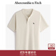 Abercrombie & Fitch經(jīng)典小麋鹿圖案男裝25夏季美式重磅寬松亨利領(lǐng)短袖T恤124-5188 奶油色 L (180/108A)