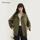 植物學(xué) BOTANIQUE巴黎咖啡館天絲亞麻棉工裝風(fēng)短風(fēng)衣外套女春 軍綠色 M