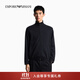 EMPORIO ARMANI/阿瑪尼官方旗艦新款男女情侶提花立領(lǐng)拉鏈開(kāi)衫衛衣夾克外套秋冬 【合身版】海軍藍色 L  (推薦：150-165斤)