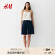 H&M女裝牛仔褲2025年夏新款百慕大美式風(fēng)五分牛仔褲短褲1273974 深牛仔藍 40 165/76