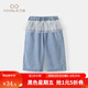 凡獵女童牛仔褲夏裝2025新款洋氣寶寶外穿休閑褲子兒童九分直筒褲夏季 藍色 90 cm