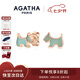 AGATHA 繽紛奇緣輕奢銀耳釘女士【七夕情人節(jié)禮物】送女朋友高級感耳飾 閃耀女王/天河綠