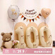 孩派（HihgParty）百天裝飾場(chǎng)景布置男寶女寶100天龍寶寶百日宴生日氣球拍照道具 復古愛(ài)心小熊100天套餐