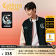 卡賓（CABBEEN）【棉感華夫格】重工刺繡短款夾克男春季拼接棒球服外套純棉 煤黑色01（闊版版型） L /175/50