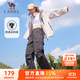 駱駝（CAMEL）直筒梭織工裝長褲女防潑水百搭傘兵褲 C24CA6L6619 幻影黑 XL