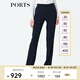 PORTS寶姿秋冬新品女裝時(shí)尚通勤黑色褲子高腰直筒西裝褲 ALN9P010PWB017-NAVY XS (2)