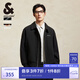 杰克·瓊斯（JACK&JONES）男裝衣服秋季休閑翻領(lǐng)夾克加棉棉服男靜奢風(fēng)短款棉衣厚毛呢厚外套 E40 黑色 M 175