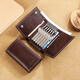 斐曼男士鑰匙包大容量真皮卡包多功能家用鑰匙袋2023新款錢(qián)包二合一男 咖啡色