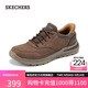 斯凱奇（Skechers）皮鞋男士一腳蹬軟底休閑皮鞋2025秋新款足弓支撐閃穿鞋205492