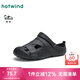 熱風(fēng)（Hotwind）男鞋25年夏季新款男士拖鞋百搭洞洞鞋包頭沙灘鞋兩穿涼鞋子 01黑色 42 M(42-43)