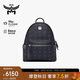 MCM STARK 小號情侶款鉚釘背包雙肩包 黑色【輕便出行】