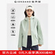 佐丹奴女新款復(fù)合搖粒絨運(yùn)動(dòng)夾克抽繩連帽軟殼外套13374865 綠灰色 蘆筍綠 L