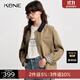 KBNE撞色插肩袖外套女2025秋季韓版寬松休閑百搭夾克上衣 卡其色 M