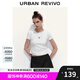 UR七夕2025秋季新款女裝休閑復古波點(diǎn)刺繡短袖T恤UYY450285 白色印花 S