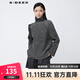 sdeer圣迪奧女裝羅紋高領(lǐng)條紋不規則寬松毛衣S21483542 深灰/97 S/160