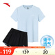 安踏速干套裝丨運(yùn)動(dòng)短袖短褲兩件套女夏季冰絲跑步吸濕透氣羽毛球服