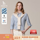 哈吉斯（HAZZYS）女裝 秋季女士襯衣條紋通勤長(zhǎng)袖休閑襯衫女ASCSK1CCX07 藍(lán)色BL M (160/84A 38)
