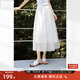 對白輕盈飄逸A字網(wǎng)紗半身裙女2025夏季新款優(yōu)雅通勤浪漫蓬蓬紗裙 月光白 M
