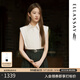 歌力思（ELLASSAY）【劉亦菲玫瑰的故事同款】夏季新款簡(jiǎn)約棉感通勤簡(jiǎn)約無(wú)袖襯衫女 純凈白 S
