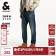 杰克·瓊斯（JACK&JONES）男裝秋季款男士貓須水洗錐型logo皮標單側零錢(qián)袋百搭牛仔長(cháng)褲 深牛仔藍A14 深牛仔藍A14 34 180 W34/L32