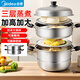 美的（Midea）蒸鍋不銹鋼三層蒸煮兩用湯鍋蒸魚饅頭包子家用蒸籠鍋電磁爐燃氣灶